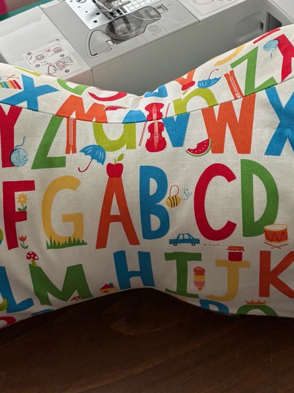 Kids Alphabet Print Pillow Cover -   pillow, Dogbone 3sided